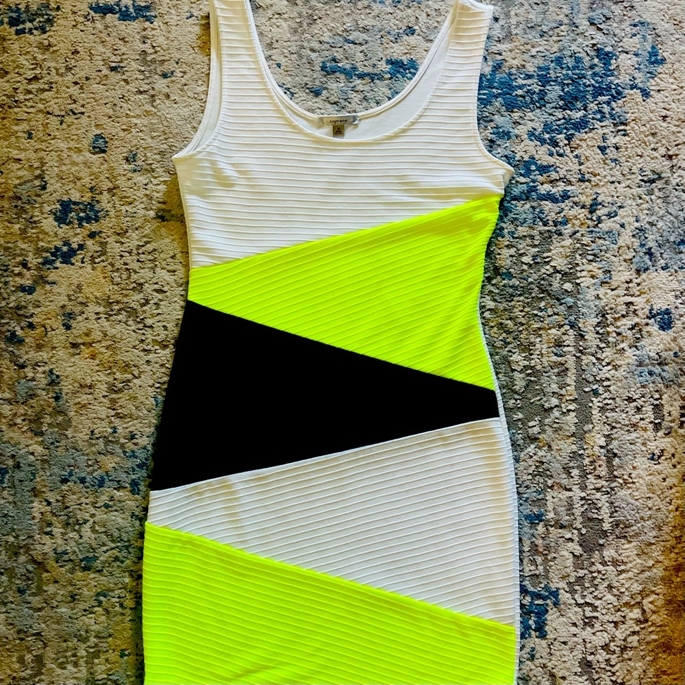 Lime green black and white soprano dress size M